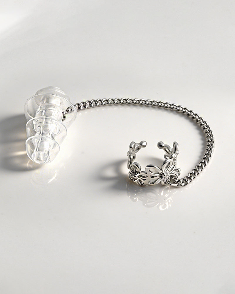 HearRings ® | Silver | Flower Earcuff